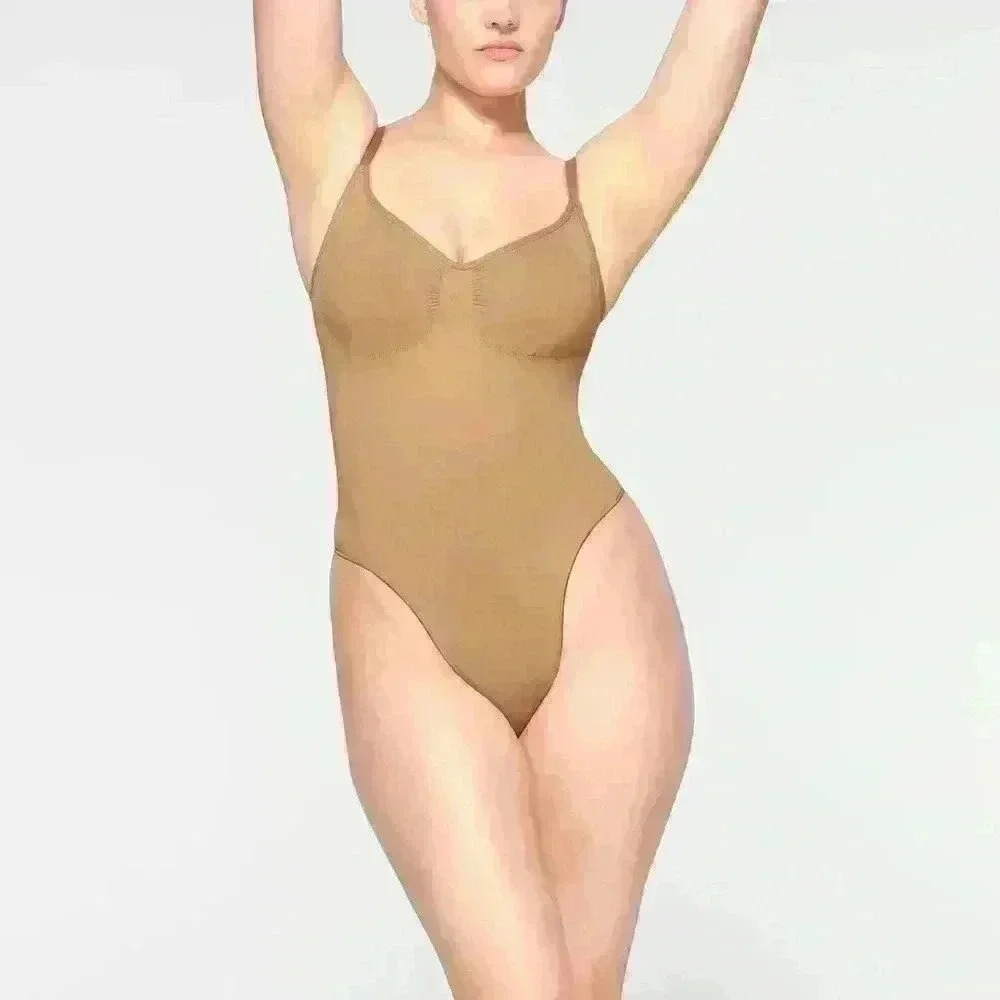- SKIMS  Adjustable Straps Seamless Sculpt Compression Brief Bodysuit
